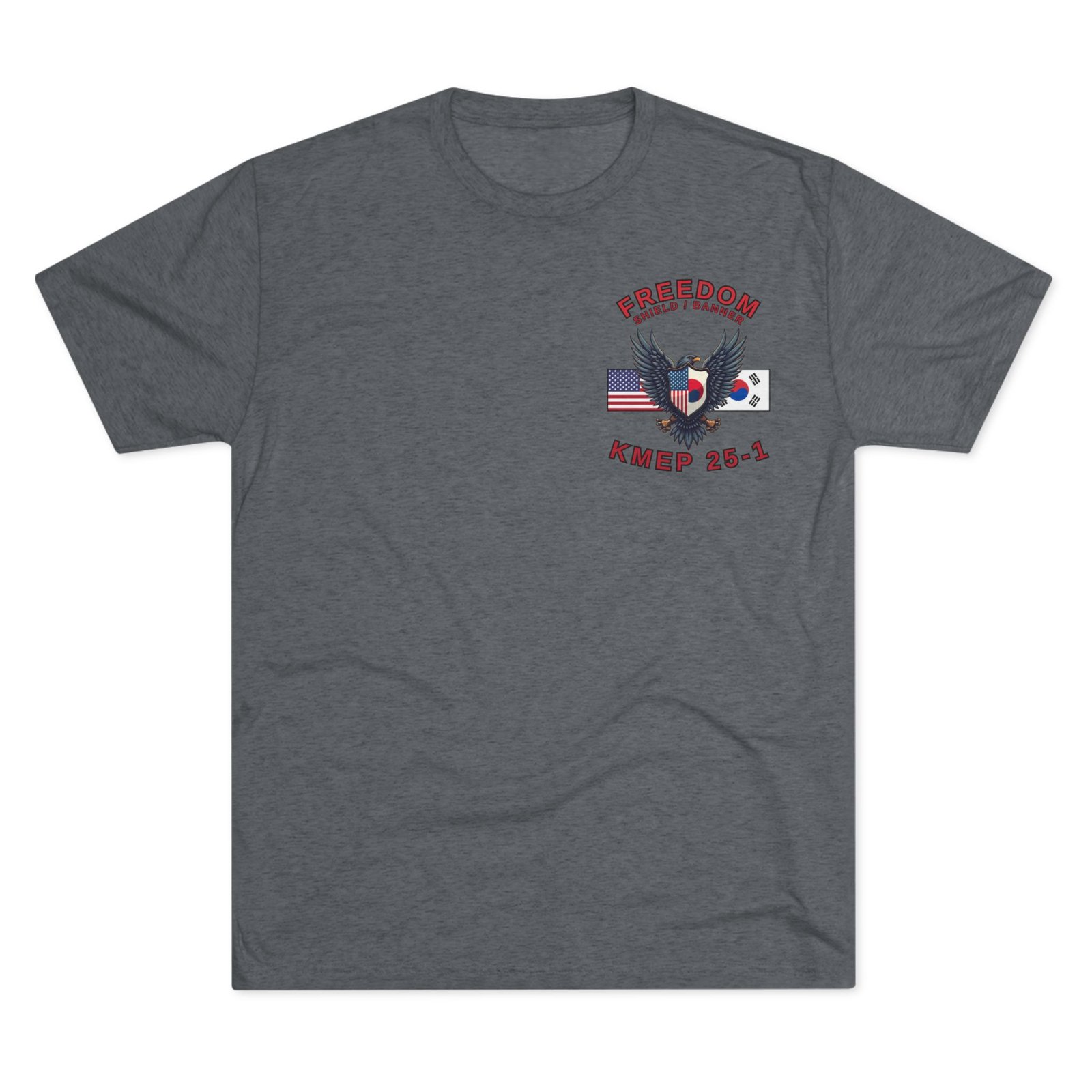 Freedom Shield - Freedom Banner - KMEP, Tri-Blend Unisex Military T-Shirt, Commemorative - Image 6
