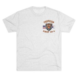 Freedom Shield - Banner - KMEP, Tri-Blend Unisex Military T-Shirt, Commemorative