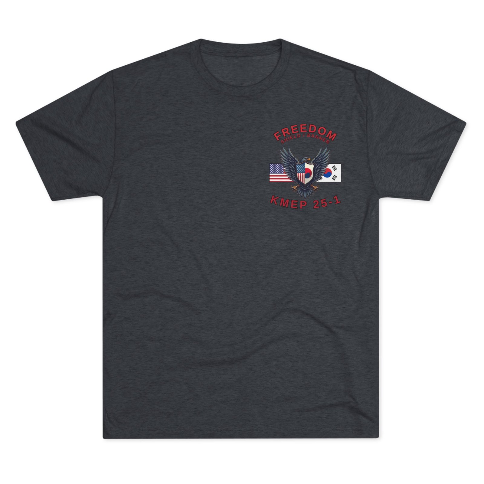 Freedom Shield - Freedom Banner - KMEP, Tri-Blend Unisex Military T-Shirt, Commemorative - Image 5