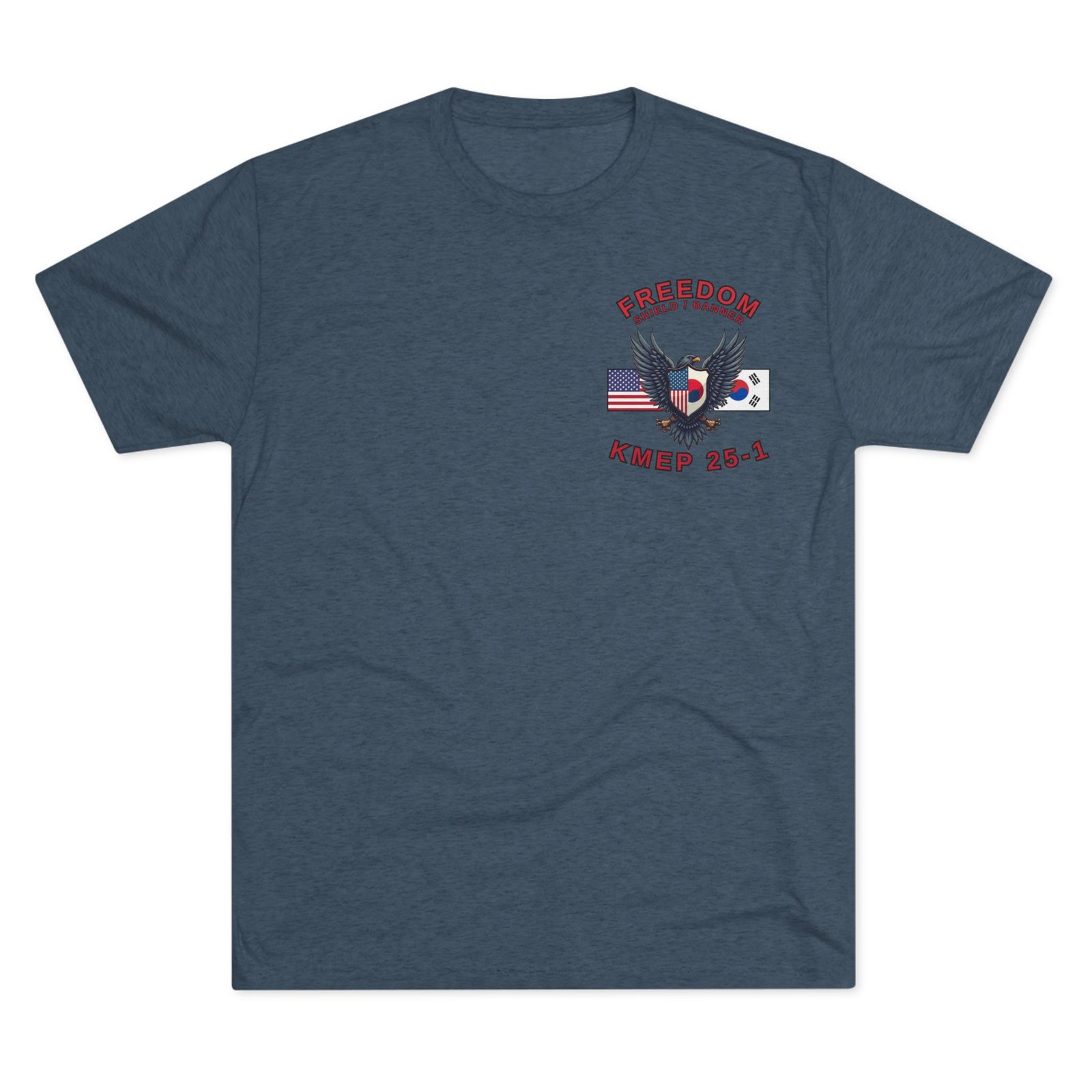 Freedom Shield - Freedom Banner - KMEP, Tri-Blend Unisex Military T-Shirt, Commemorative - Image 4