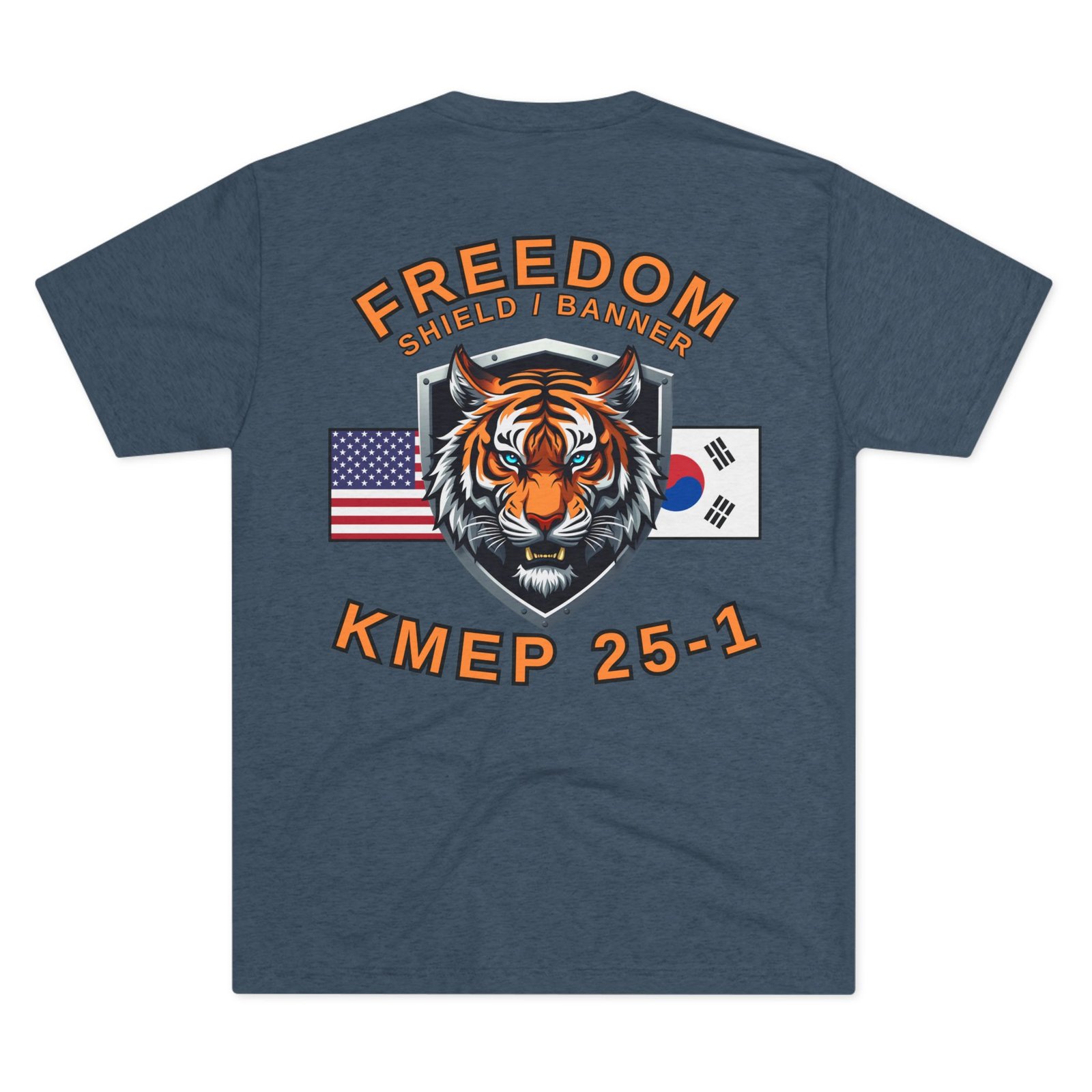Freedom Shield - Banner - KMEP, Tri-Blend Unisex Military T-Shirt, Commemorative, Backside-Logo - Image 4
