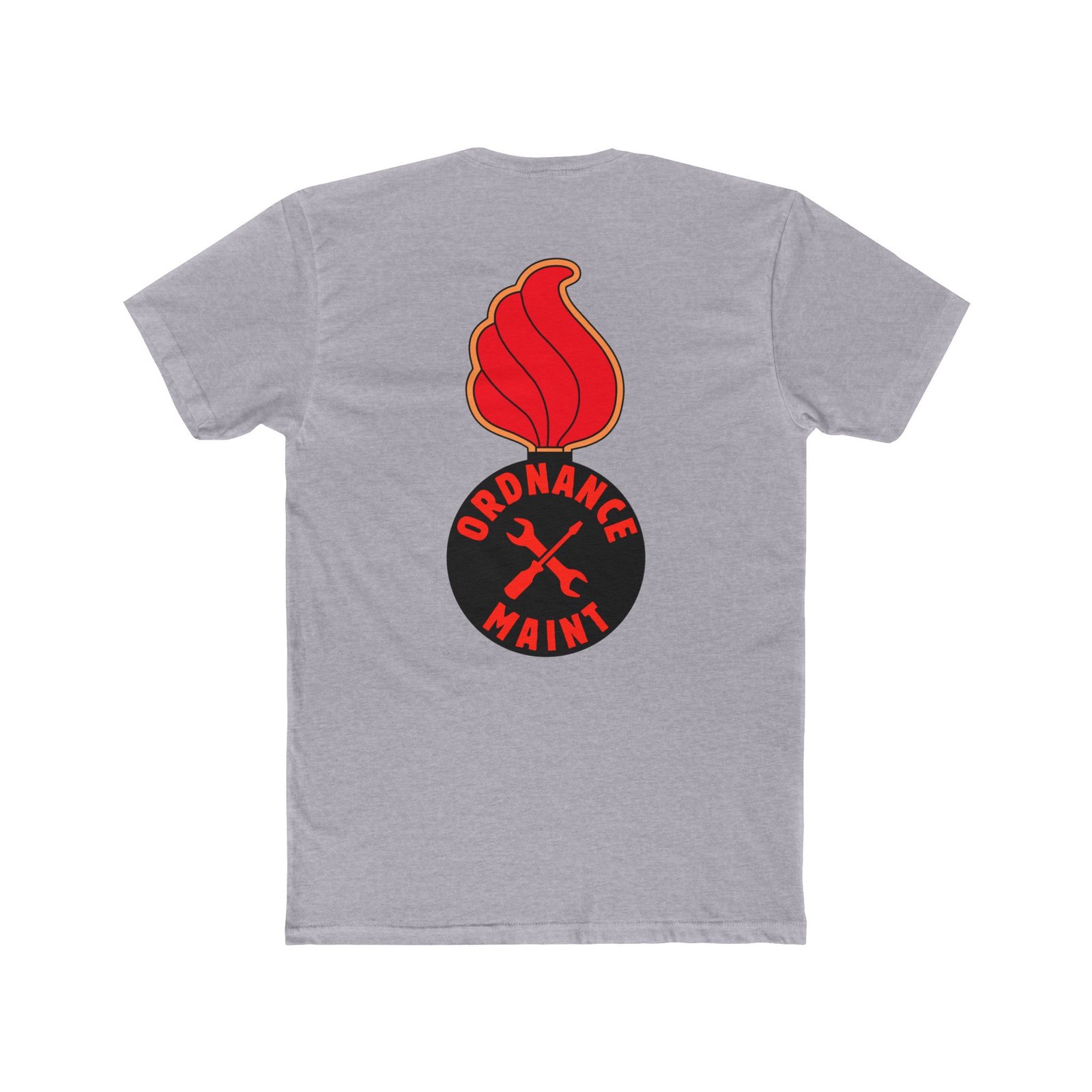 Ground Ordnance Maintenance T-Shirt, Red-Fire, Back-Logo - Image 2