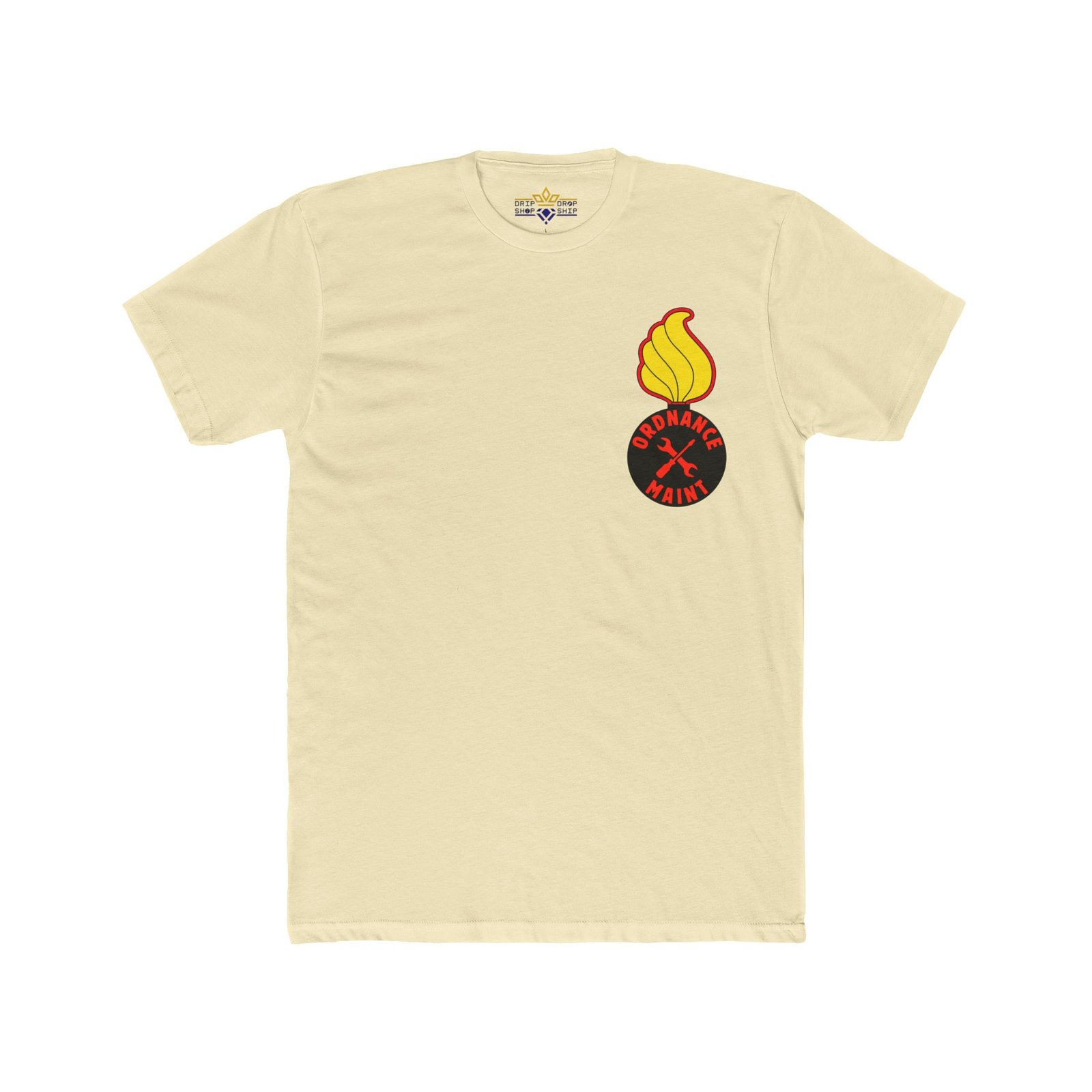 Ground Ordnance Maintenance T-Shirt, Yellow-Fire, Front-Logo - Image 3