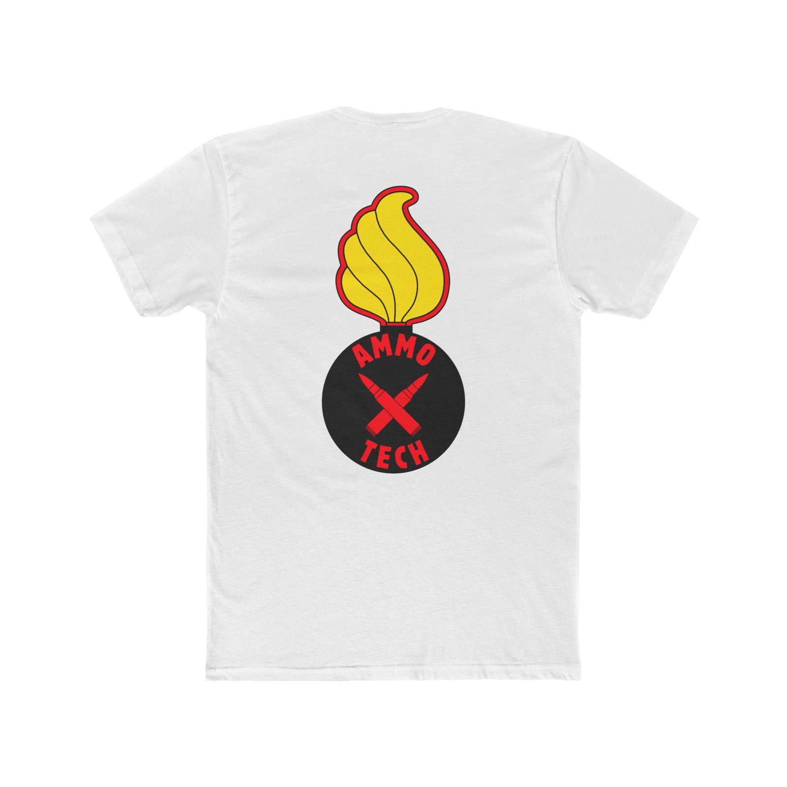Ammo Tech T-Shirt, Piss Pot Bomb - Yellow-Flame, Back-Logo