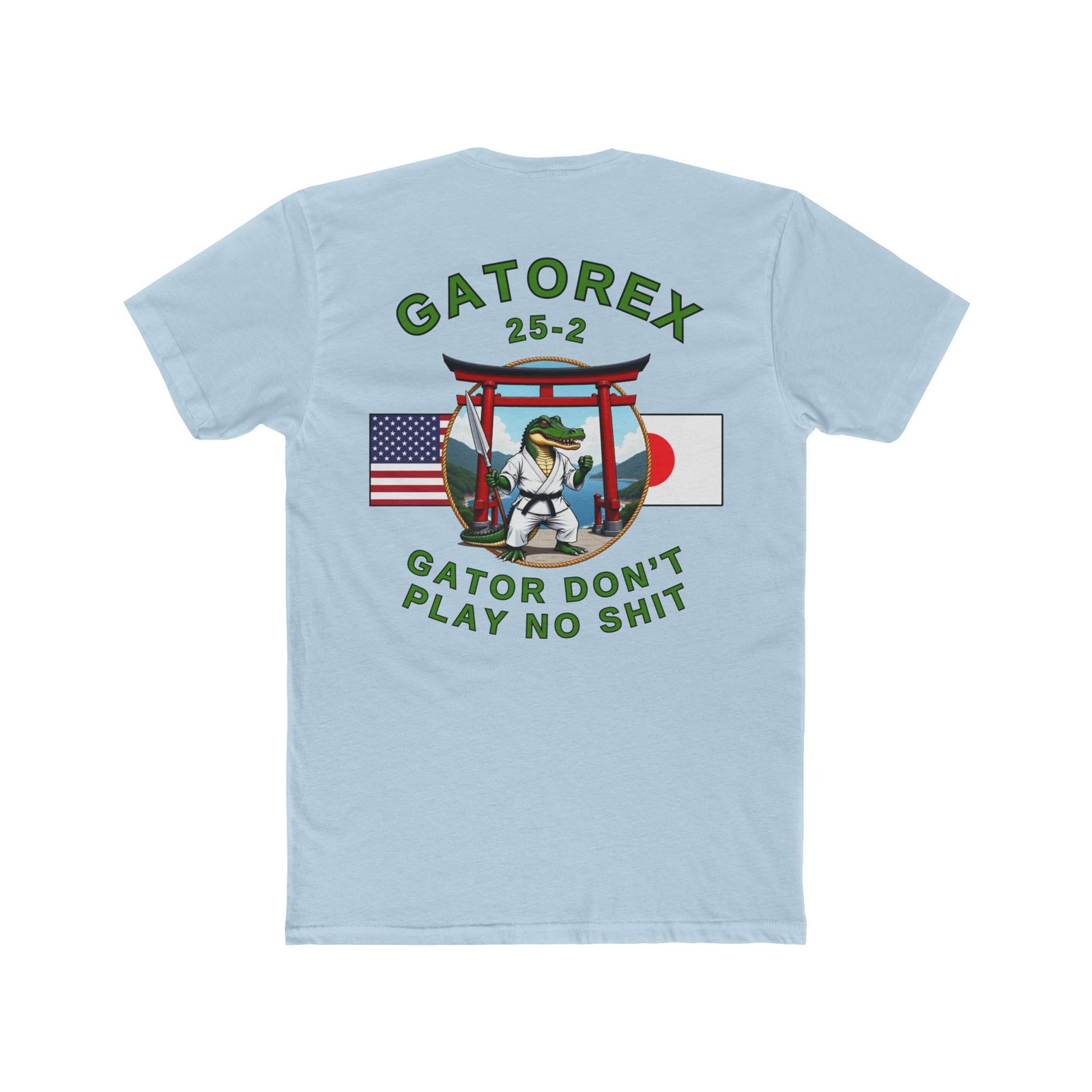 “White Cell” GATOREX 25-2 Commemorative T-Shirt, Karate Alligator and Torii Gate, Back-Logo - Image 8